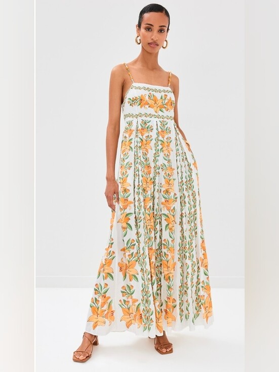 FARM Rio Dresses & Skirts - FARM Rio Tropical Lightness Off White Sleeveless Maxi Dress XL